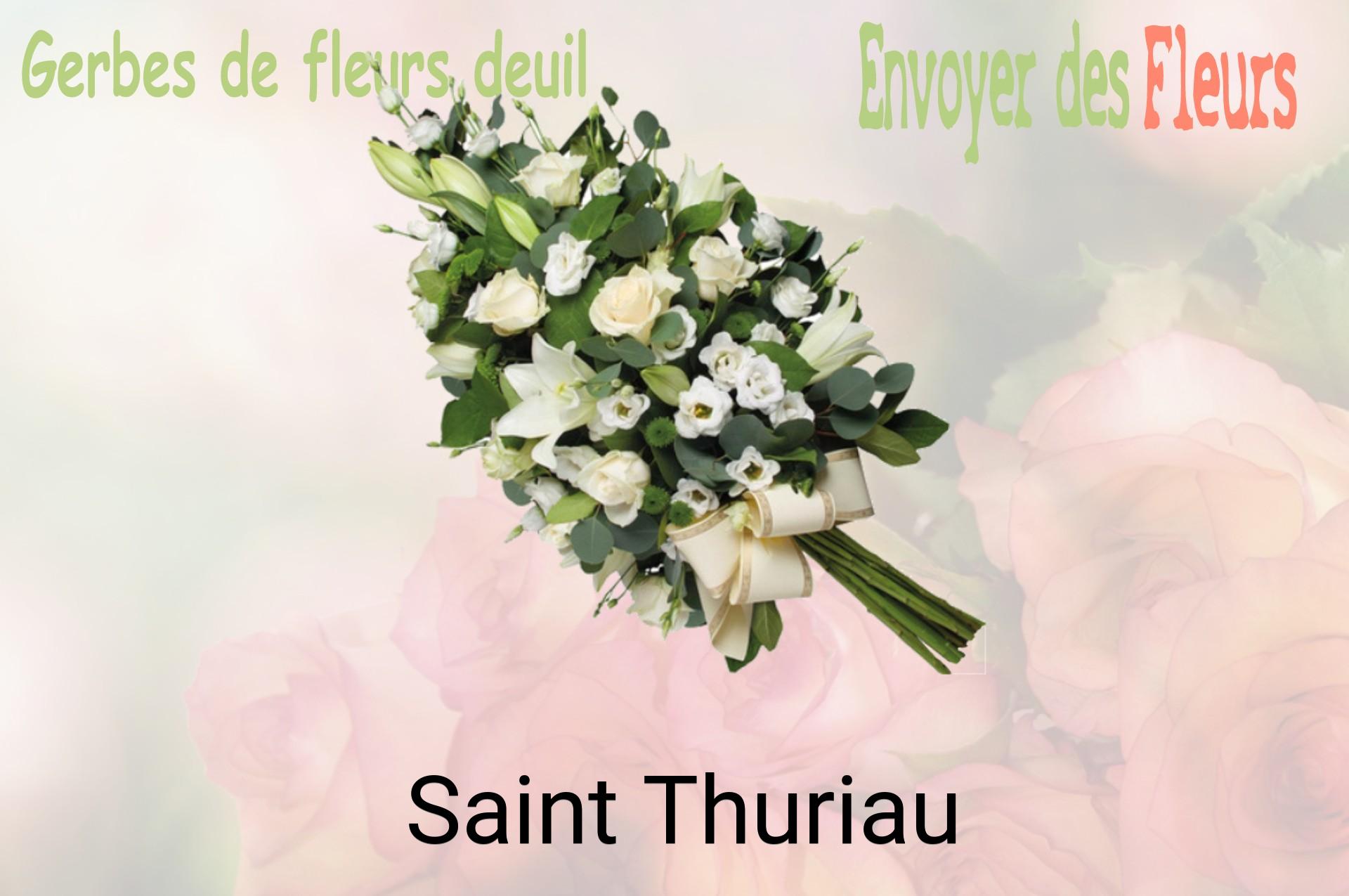 Gerbe de fleurs de deuil livrée à Saint-Thuriau